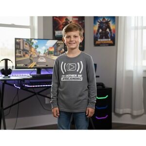 The Children's Place Little Boys Gray Long Sleeve Graphic Tee Size M 7/8